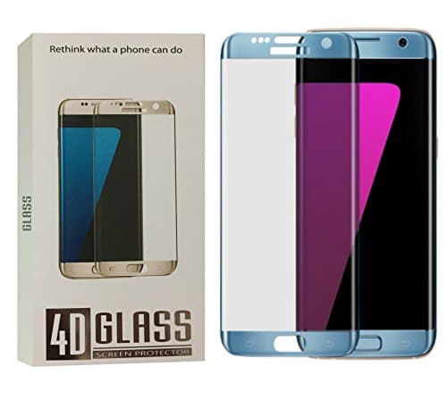 Enhanced 3D Privacy Anti-Spy Screen Protector for Samsung Galaxy S7 Edge, 4D/ Enhanced 3D Tempered Glass Full Coverage Privacy for Samsung Galaxy S7 Edge by inozin (Blue)