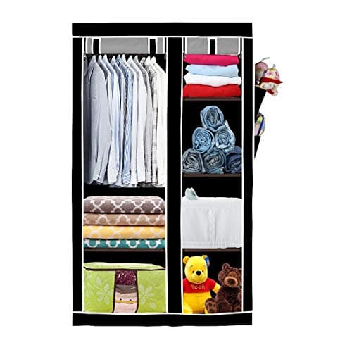 VOUCH Iron Twin Doow Rack Plain Door Organizer, Black and Grey (V_4201_Blk-Gr_Plain)