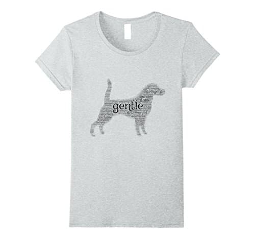 Womens Beagle World Cloud T-Shirts Medium Heather Grey
