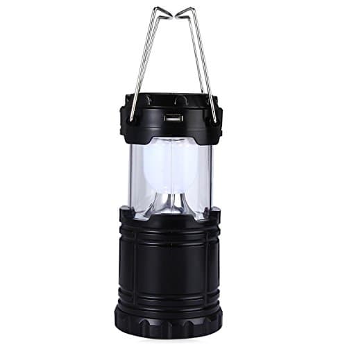 Brightest Camping Lantern,Chliste 6 LED Hand Lamp Collapsible Solar Camping Lantern Tent Lights Camping Equipment Gear Lights for Hiking, Emergencies, Hurricanes, Outages, Storms (Black)