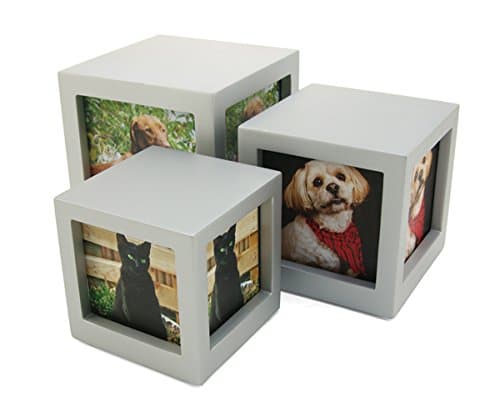 Handcrafted MDF Photo Cube Pet Urn Includes Free Liberty Microfiber Cleaning Cloth