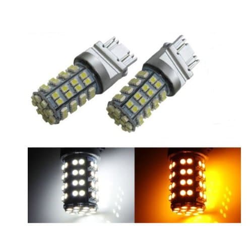2x 60-SMD 3157 Dual-Color Switchback LED Bulbs (60-White 60-Amber)