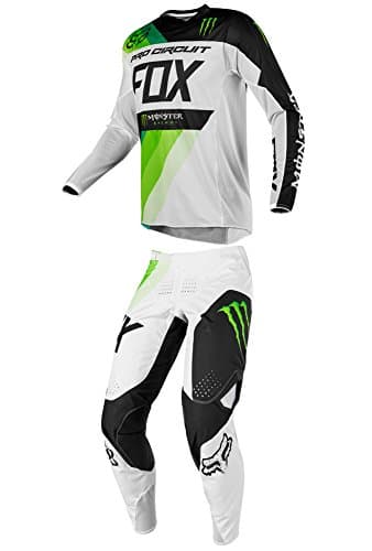 Fox Racing 2018 360 Draftr Monster Pro Circuit White/Green Jersey &amp; Pants Racing Suit Combo-Medium/38W