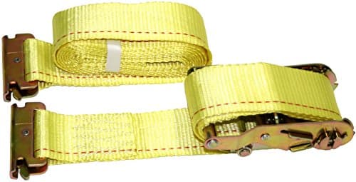 DKG 2” x 12’ E Track Ratchet Straps – Ideal Enclosed Trailer Tie Down & Dry Van Cargo Straps – Standard E Track Spring Fittings or Connectors – Heavy Duty Steel Ratchet & Polyester Webbing (8)