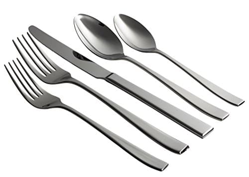 Jaf Gifts 20 Piece Silver Flatware Set With Mirror Finish - Stainless Steel Cutlery Service For 4 With Soup Spoon, Teaspoon, Dinner Knife, Dinner And Salad Fork