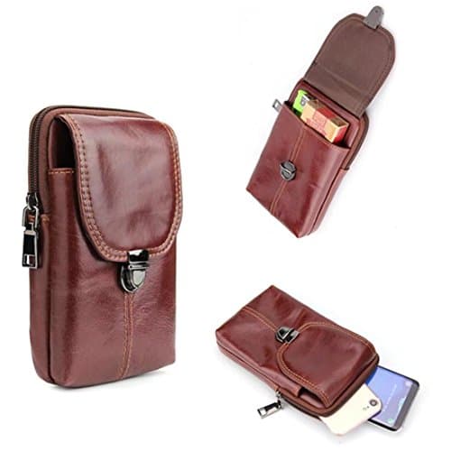 iPhone X Case,Esing Outdoor Universal Genuine Leather Wallet Case Holster Waist/Belt Bags for Iphone 6 6s 7 8 plus/Samsung S6 S7 S8 edge plus/Note edge FE 4 5 F&amp;LG V10 V20 (Style C)