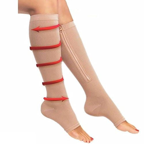 RLdaffodil Zipper Compression Socks for Men Women with Toe Open Design Zipper Leg Support Knee-High Stockings