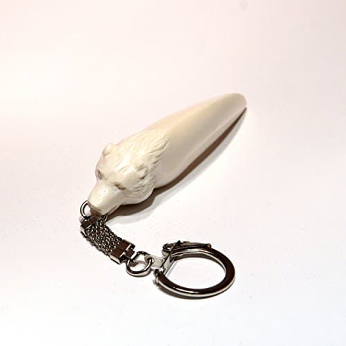 Keychain Totem Amulet Bear Claw Carved Bone Handmade