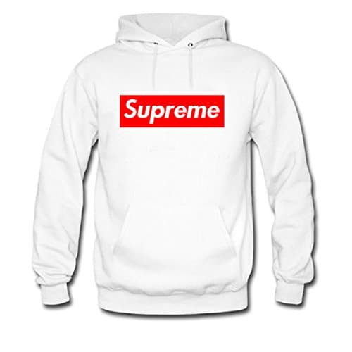 Li Hai Bin Men's Supreme Pullover Hoodie SweatshirtMedium White