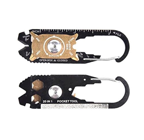 20 in 1 multitool keychain FIXR handy pocket screw blade bottle opener screwdriver gadget keys belt loop all purpose tool small stainless steel portable very convenient edc great product by Ksale