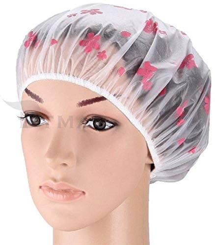 Reusable Waterproof Elastic Bathroom Shower Caps (Multicolour, Free Size) - Set of 3