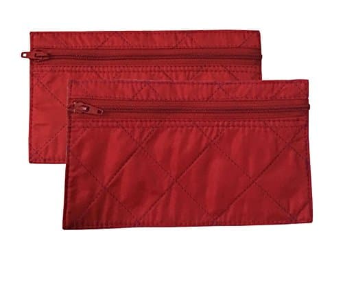 Budgeting Envelopes, Zippered Wallet, 2-Pack Reusable Spending Allowance Cash Envelope System, Nylon Organizer Bag (Small, Cherry Red)