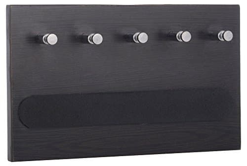 Dwelldale - Wall Mounted Key Holder / Key Rack Hooks - 5 Keys (20 cm x 13 cm x 5 cm, Walnut)