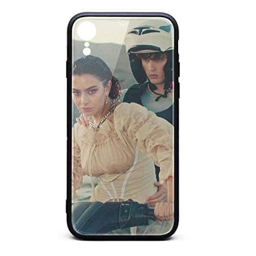 iPhone XR Case 9H Tempered Glass Back Cover Scratch-Resistant Soft TPU Bumper Shock Absorption Protective Phone Case for The iPhone XR