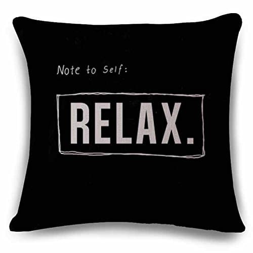 Quotes Relax Printed Cotton Linen Decorative Throw Pillow Case Sofa Home Decor Cushion Cover