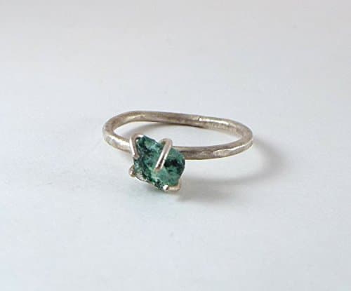 *DISCONTINUED*Raw Emerald SIZE 11 Prong Sterling Silver Ring