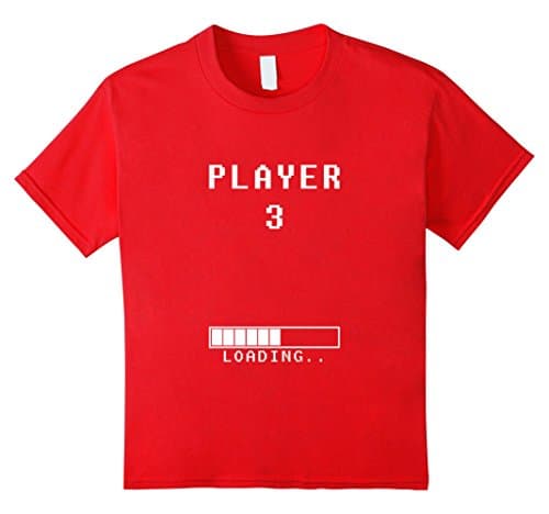 Kids Player 3 three Loading t shirt - maternity announcement 4 Red