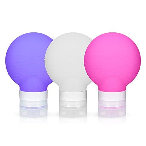 Silicone Travel Bottles Accessories Set, Squeezable Leakproof Refillable Portable Containers for Shampoo Conditioner Lotion Toiletries Soap Cosmetics- 3 OZ, 3 pack