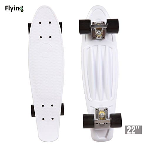 22" Retro Mini Skateboard Cruiser Style Complete Deck Plastic Skate Board White
