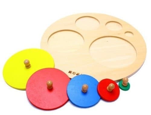 Montessori Early Develop Educational Wooden Toys Circular Panel Catch Board