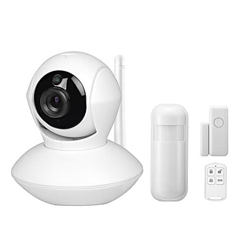 Wireless Home Security Alarm System With 720P IP Camera Complete Smart WiFi DIY Kit, Motion Detection, Door/window Contact Sensor, Remote and Smartphone Controlled, Easy APP