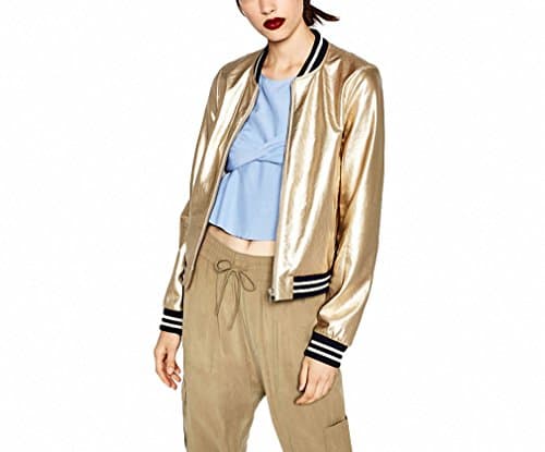 Punk Women Jacket Coat Gold PU Patchwork Basic Jackets Slim Casual Bombers Jacket Double Pockets Zipper Female Jacket