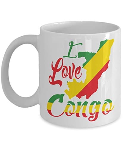 CONGO COFFEE MUG: Creative Hot Beverage Printed Mugs for Men, Women, Mom and Dad - Cute, Funny, Clever, Unique Specialty Drinkware - Microwave &amp; Dishwasher Safe - Fade Resistant