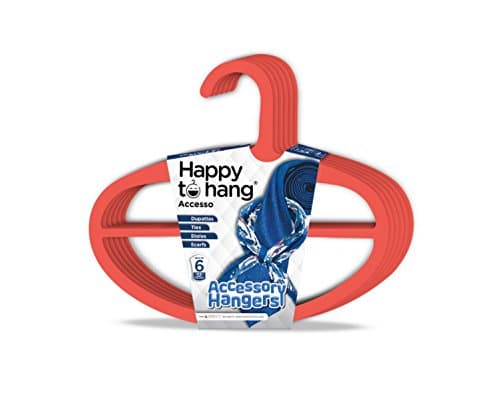 Happy To Hang Accesso 6 Piece Polypropylene Accessory Hanger (Orange)