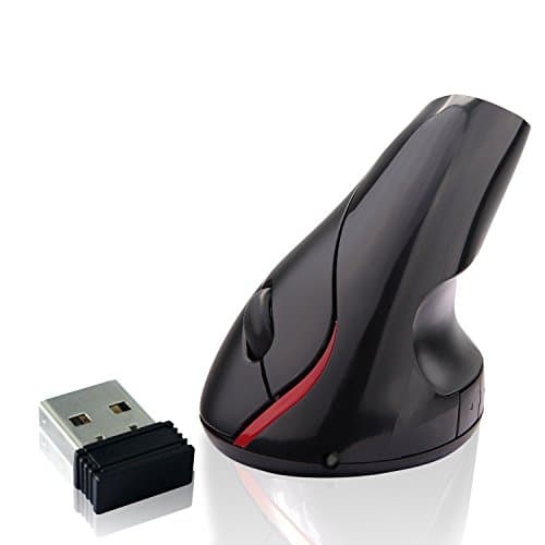 FightEver 2.4Ghz Wireless Optical Vertical Mouse,Rechargeable Ergonomic High Precision Optical Mice with USB Wireless Receiver Super Comfortable