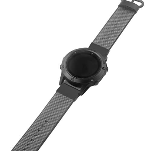 HP95 for Fenix 5 Accessories Woven Nylon Strap Replacement Quick Release Easy Band for Garmin Fenix 5 (Black)