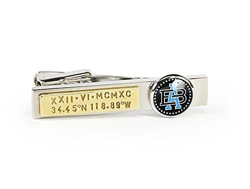 Prsonalized initial tie clip wedding gift with wooden gift box