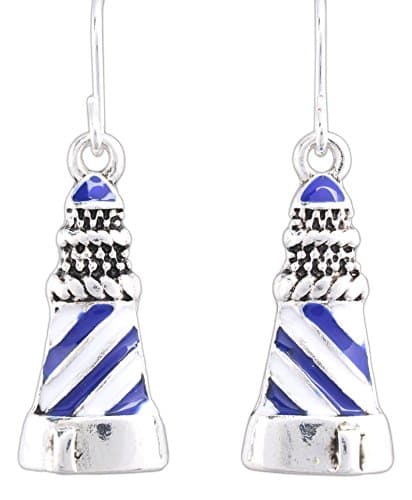 Periwinkle by Barlow Fish Hook Style Coastal Earrings (Lighthouse)