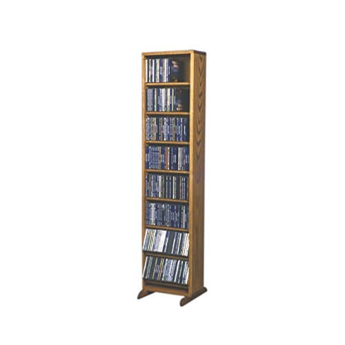Cdracks Media Furniture Solid Oak Dowel Cabinet for CD Capacity 208 CD's Honey Finish