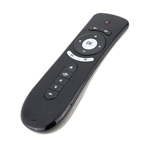 JIAEN T2 2.4G Wireless Air Fly 3D Motion Stick Mouse Remote Control for PC, Smart TV, MAG 254 250 256 IPTV Set Top Box, Android TV Box, Media Player (Black)
