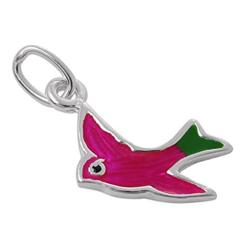 Sterling Silver &amp; Enamel Swallow Bird Charm