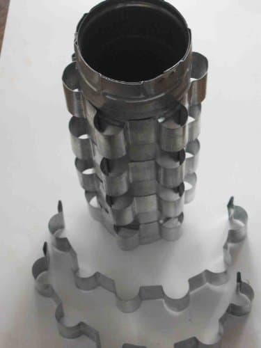 Pipe / Stack Cooling Fins. Set of 6 add-on Radiator Rings / Heat Exchanger Bands, 4" Dia