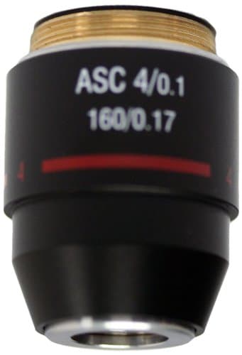 National Optical 704-160ASC 4X DIN Super High Contrast Objective Lens, N.A. 0.10, For 160 and 210 Microscopes