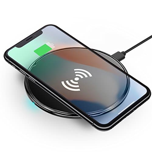 Wireless Charger - Qi Wireless Charging Pad Station for iPhone X / iPhone 8 and More Qi Enabled Device [No AC Adapter / Ultra Slim / Sleep-friendly]