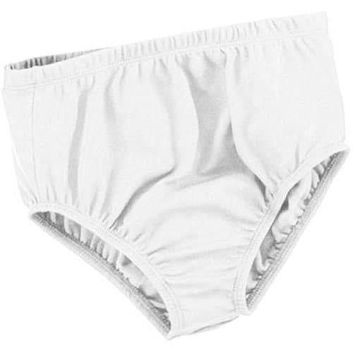 100% Stretch Nylon Cheerleading Brief Trunks, Youth Medium, White