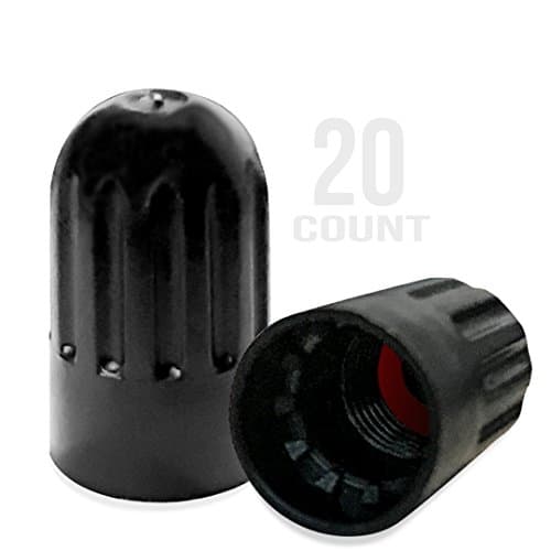 Valve Stem Caps TPMS Long Black Tire Caps with Rubber Seal for Air Tire Pressure (20)
