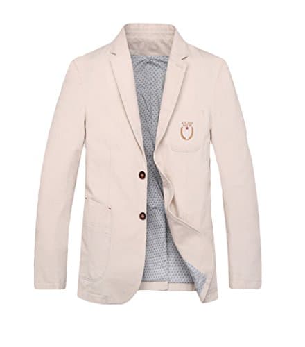 Nothar Men's Slim Fit Suits Casual Two Button Flap Pockets Solid Blazer Jacket