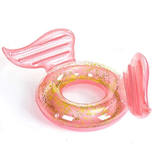 ETSP Angel Wings Pool Float 2Pcs Glitter Pool Floats for Adults 86"x43"inch Angel Wings Giant Inflatable Pool Float Swim Ring Sequin Pool Tube (Pink,59x35 in)