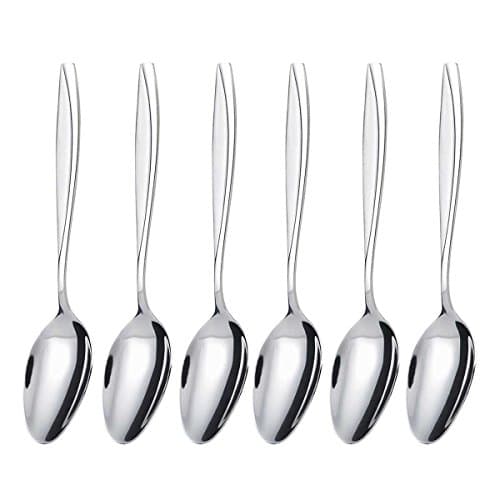 Dinner Spoon Set, MDEALY 6 Piece Spoon Set, 7.87 inch Stainless Steel Flatware Set for 6, Dishwasher Safe