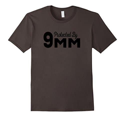 Mens Protected by 9mm T-Shirt Medium Asphalt