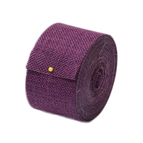 Cdet 1 X 10M Rustic Jute Burlap Ribbon Roll Hessian Craft DIY Ribbon Band Wedding Party Decor Dark Purple