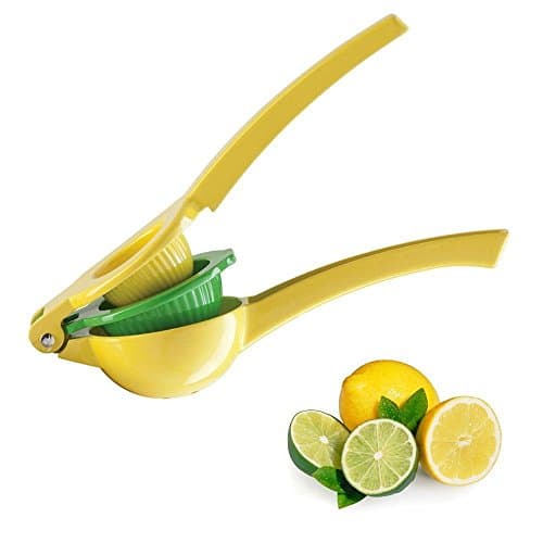 Lemon Squeezer | Premium Quality Metal Lemon Lime Squeezer | Manual Citrus Press Juicer | Fruit Press Works for Limes and Oranges No Pulp or Seeds | 2-Bowl-in-1