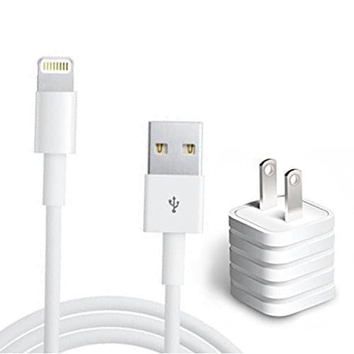 Wall charger, Iphone Usb Wall charger with 10ft USB Lightning Cable charging for iPhone Se 5 5S 5C 6 6S Plus 7/7plus Ipod Touch 5, Nano 7Th (Wall charger White)