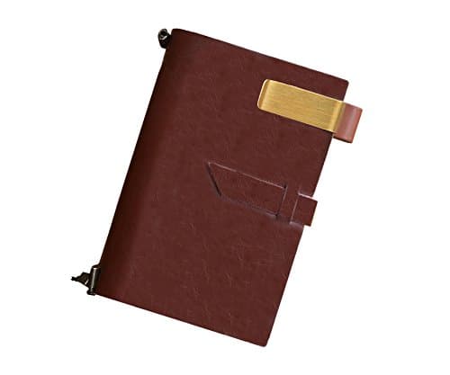 Leather notebooks, Bundle Cord Refillable for journal, softcover handmade personalized traveler classic notebook （6.9×4.6）(brown)