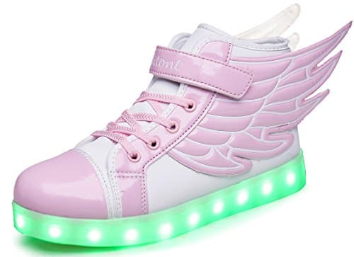 ditont LED Light up Shoes Remote Control 16 Colors Flashing Sneakers for Kids Boys Girls(DT11Pink35)