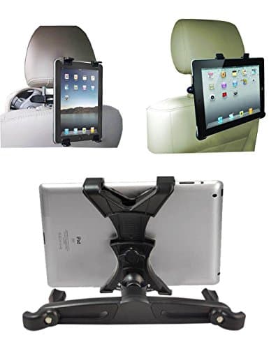 Jackscool Headrest Mount Car Seat Back Holder with 360 Degree Adjustable Rotating Travel Kit for Ipad, Samsung Galaxy,motorola Xoom,7"-10.1" Tablets +1 Bonus Free Suction Cup